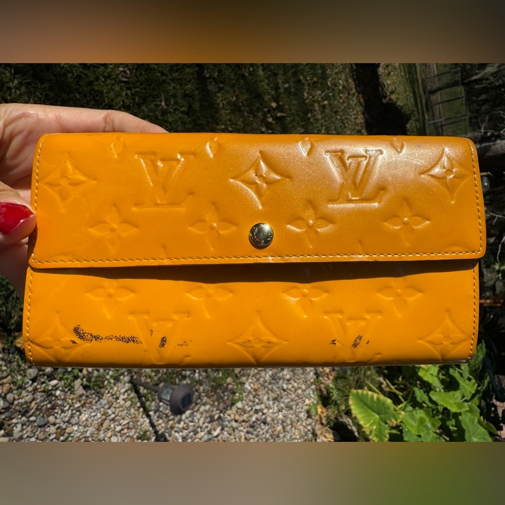 Louis Vuitton Mustard Embossed Vernis Wallet Authentic